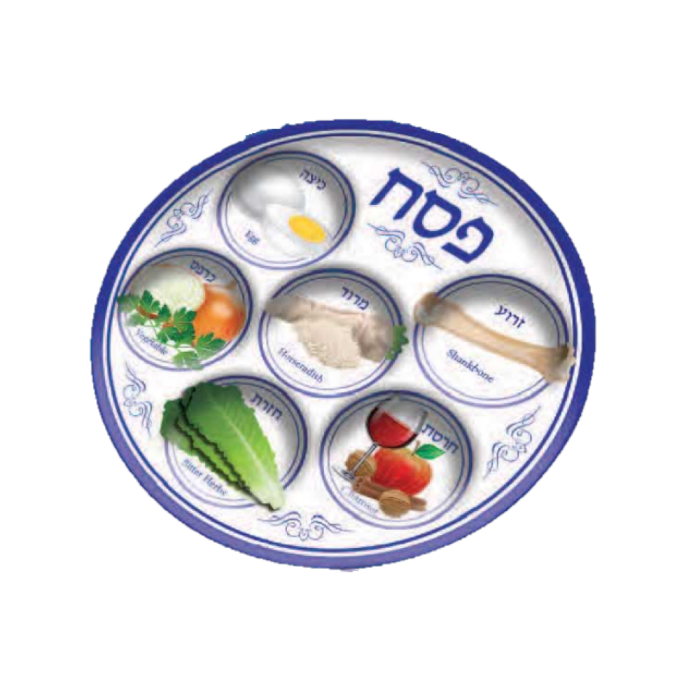 Passover Seder Plate Pesach Blue And Gold Disposable Seder Plate Single