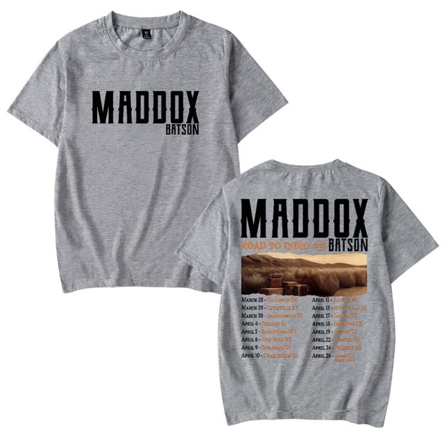T-Shirt Maddox Batson Road To Indio Tour 2025 Femmes Hommes Col Rond Manches Courtes Mode Décontractée