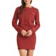 thumbnail image 1 of Conjunto Casual de 2 Piezas INSPIRE CHIC para Mujer, Chaqueta Corto de Suéter Elástico y Falda, Talla XS, Rojo, 1 of 6