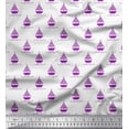 thumbnail image 1 of Soimoi Cotton Voile Fabric Yacht & Waves Nautical Printed Craft Fabric by the Yard 56 Inch Wide, 1 of 3