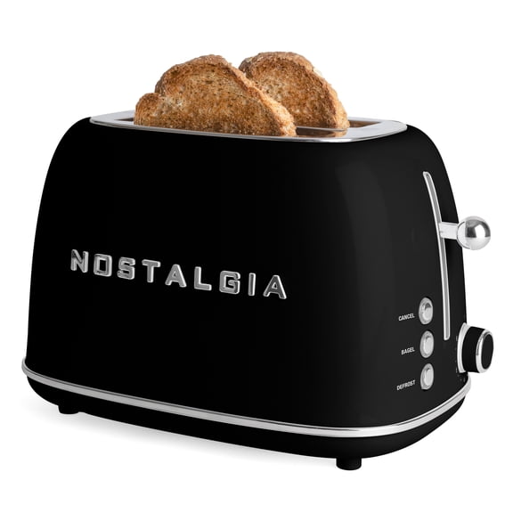 Nostalgia Classic Retro 2-Slice Toaster, Black