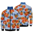 thumbnail image 2 of Chaqueta con estampado 3D de piña y frutas de moda para hombre, abrigo de calle de gran tamaño, chaquetas con cremallera para primavera y otoño, ropa para hombre, 2 of 4