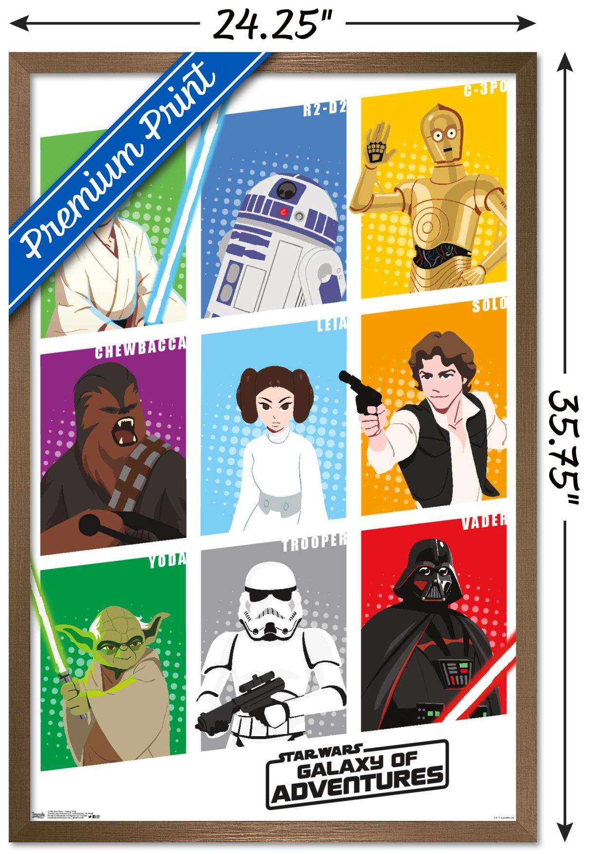 Star Wars: Saga - Galaxy Grid Wall Poster, 22.375" x 34", Framed