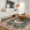 thumbnail image 3 of Navy Oriental Area Rugs for Living Room Washable Rugs Boho Moroccan Area Rug Soft Neutral Geometric Bohemian Carpet Distressed Indoor Rug for Bedroom Dining Room Office Foldable Nonslip Rug, 3 of 9