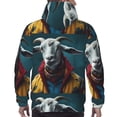 thumbnail image 7 of Fotbe Men's Hoodie with Surrealist Goat Pattern - Kangaroo Pocket Pullover Hooded Sweatshirt, Perfect for Daily Wear, Travel, and Home-Small, 7 of 7