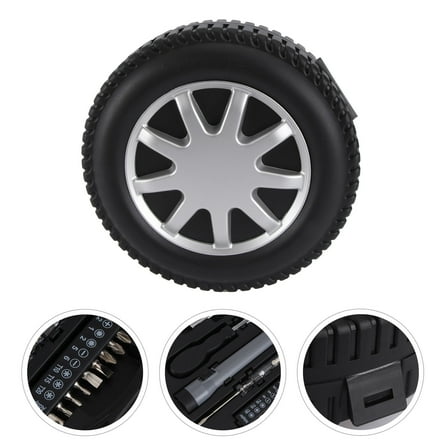 Mobutofu Shaped Tool Set Black Starter Tool Kit For Household 1 Set 7.3x7.3in