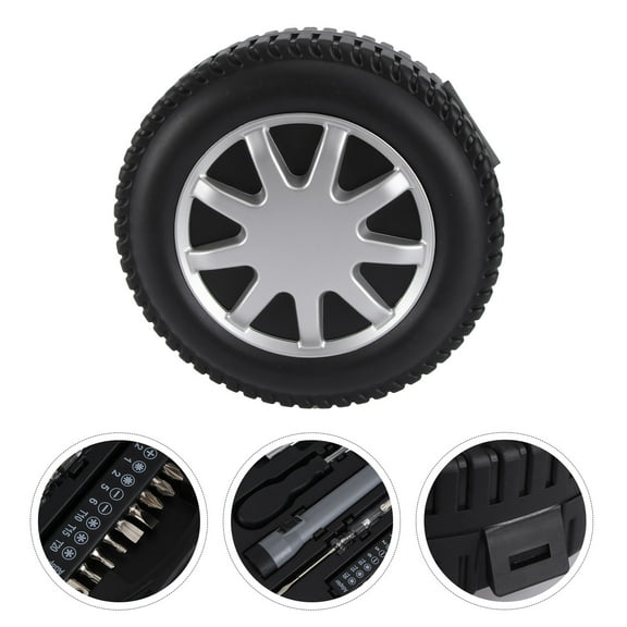 Mobutofu Shaped Tool Set Black Starter Tool Kit For Household 1 Set 7.3x7.3in