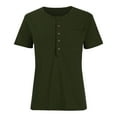 thumbnail image 5 of ALLLIST Solid Womens Tops Casual Green Elbow-Length V-Neck T-Shirts Womens T Shirts, 5 of 5