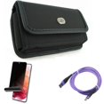 thumbnail image 1 of Privacy Screen Protector & 10ft USB Cable & Case Belt Clip for Samsung Galaxy S22 (6.1") - TPU Film Fingerprint Works & Purple Type-C & Rugged Holster Accessory Bundle, 1 of 14