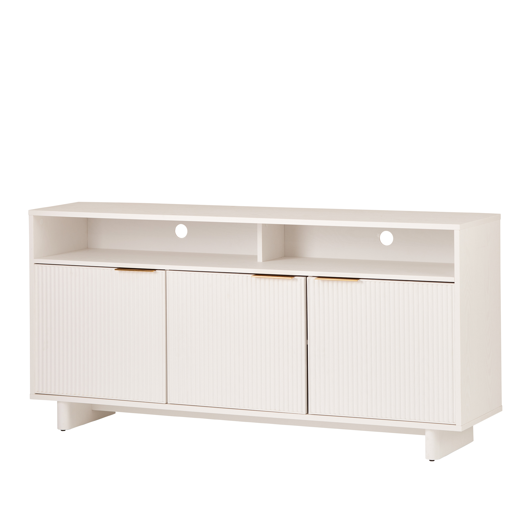 Better Homes & Gardens Lillian Fluted TV Stand for 70 in TVs, White photo 7
