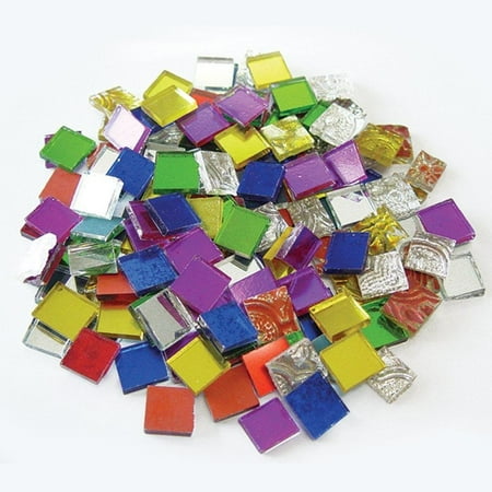 Assorted Mirror Tile - Jennifer's Mosaics 8-Ounce Variety Mosaic Mirror Tile, Assorted Colors