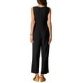 thumbnail image 3 of INSPIRE CHIC Wide Leg Jumpsuit for Women's V Neck Casual Sleeveless Romper S Black, 3 of 6