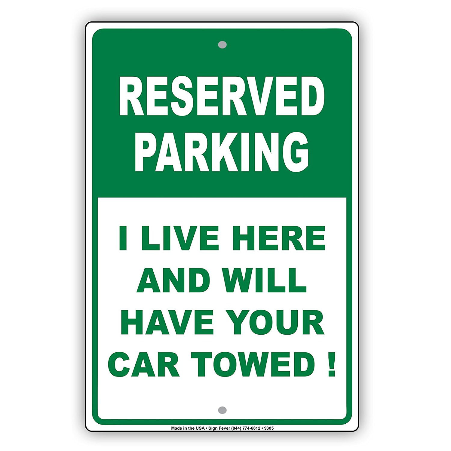 Will Tow Notice 8"x12" Aluminum Sign Mercedes Parking Only 