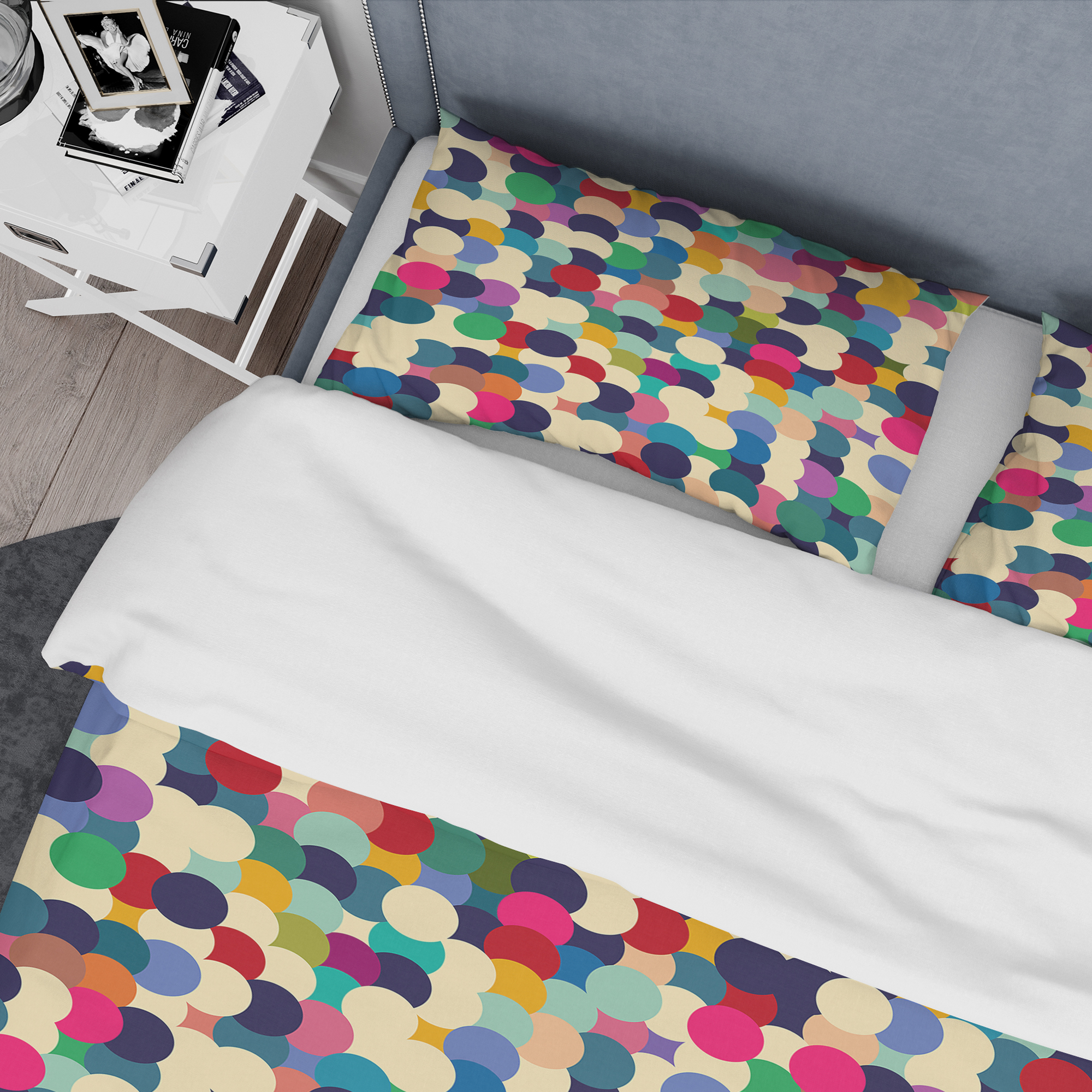 Designart 'Geometric Pattern with Circles' Modern & Contemporary Duvet Cover Set