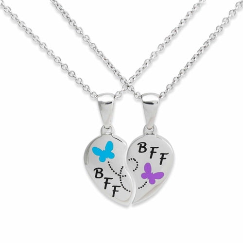 Connections from Hallmark - Stainless Steel BFF Butterfly Pendant Set ...