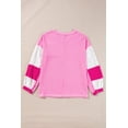 thumbnail image 6 of Women's Bonbon Lace Floral Patchwork Sleeve V Neck Rib Knit Blouse - [ZhiHiMeRi] | (US 12-14)L, 6 of 11