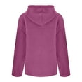 thumbnail image 4 of Women's Hooded Zip Up Shearling Fluffy Teddy Jacket (Red XL), 4 of 4