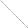 thumbnail image 2 of Solid Sterling Silver Rhodium-plated Polished Textured Link Anklet - 10"- Made In Italy, 2 of 5
