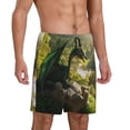 thumbnail image 2 of Kdxio Deep Forest Stone Green Dragon Print Mens Sleep Shorts Bottoms Soft Comfy Pajama Wear Pants with Drawstring Pockets, 2 of 5