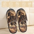 thumbnail image 2 of Balery Western Skeleton Cowboy Horse Pantuflas de Casa de Felpa Silenciosas con Diseño Estampado, Zapatillas Cómodas Antideslizantes de Algodón para Interior-Medium, 2 of 8