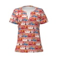 thumbnail image 3 of Naloa Cartoon with Traffic Elements Print T-Shirts Short Sleeve V Neck Tees for Women Fashion Tops Trendy Lightweight Soft Casual Summer Outfits Clothes, 3 of 5