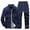 Dark Blue, variant on Men's Plus Size Sports Outdoor Casual Tracksuit Set Spring Autumn Activewear Jacket Pants Set Clothes