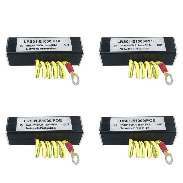 4X 100/1000M POE Caméra IP Réseau Interrupteur POE RJ45 & Protection contre les Surtensions SPD 1000M