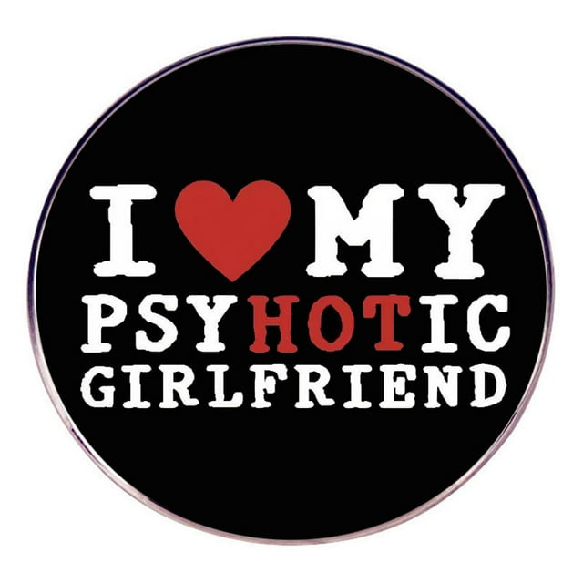 Broche con graciosa insignia de aleación con la inscripción «I ❤ My Hot Girlfriend»