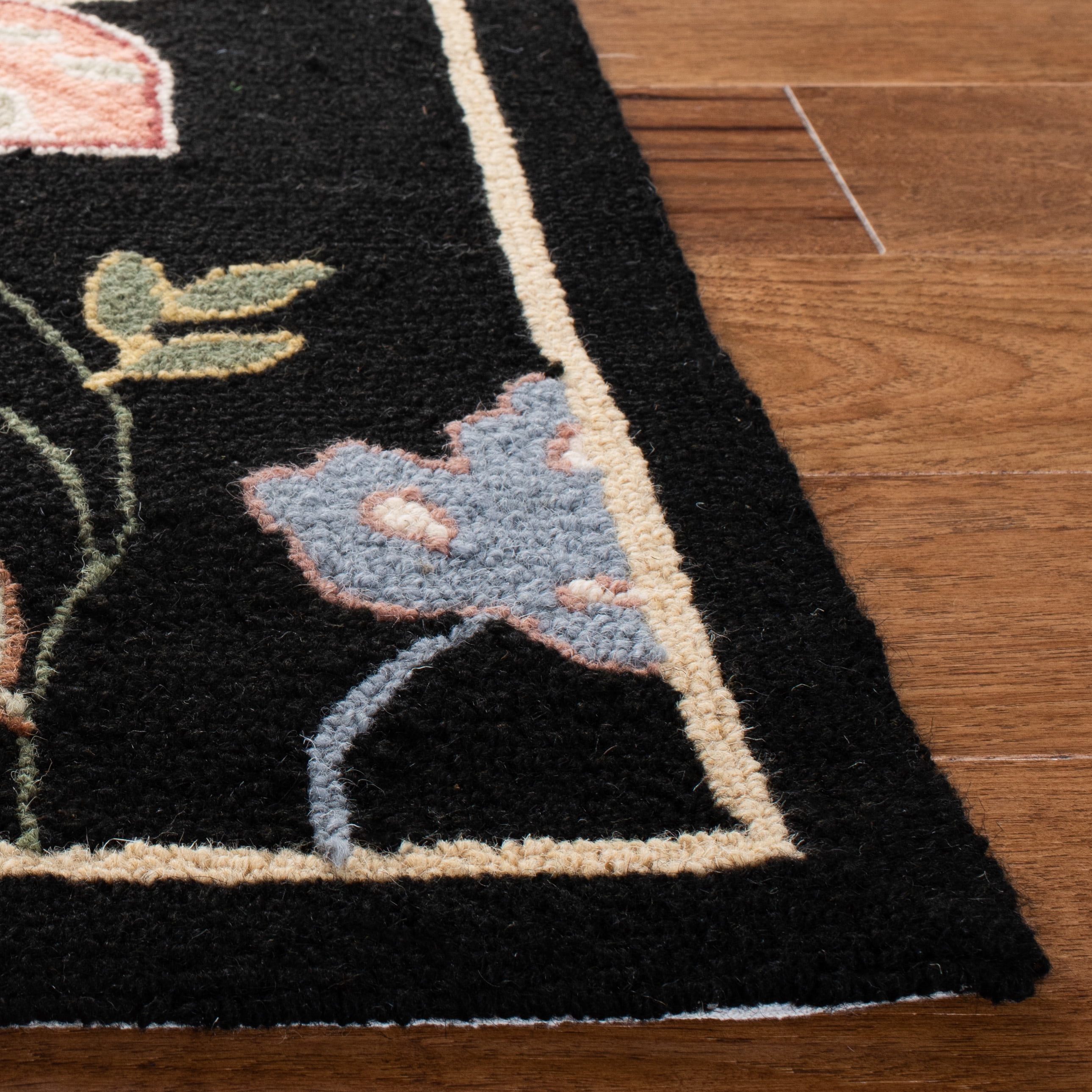 Safavieh Chelsea Emmet Bordered Wool Area Rug, Black, 6' x 9'