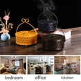 thumbnail image 3 of KMSS Iron Repellent Incense Coil Holder with Lid Handle Heavy Duty Metal Hollow Incense Burner Portable Desktop Ash Catcher Box Christmas Gift, 3 of 8