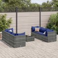 thumbnail image 1 of vidaXL 7 Piece Garden Lounge Set with Cushions Grey Poly Rattan, 1 of 5