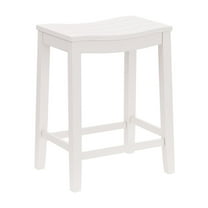 Woven Paths Fiddler Backless Wood Counter Height Stool, White