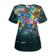 thumbnail image 4 of ICHUANYI Clearance Fashion Women's Casual Short Sleeve Printed V-Neck Blouse T-Shirt Ladies Tops(Black, S) Ichuanyi Ichuanyi, 4 of 5
