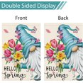 thumbnail image 6 of Hello Spring Gnome Garden Flag 28x40 Double Sided Burlap Butterfly Floral Garden Yard Flags for Spring Summer Rustic Seasonal Outside Outdoor House Decoration (ONLY FLAG), 6 of 6