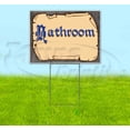 thumbnail image 1 of Medieval Fair Bathroom Blue Scroll (18" x 24") Yard Sign, Includes Metal Step Stake, 1 of 6