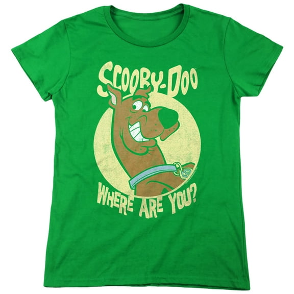 Scooby Doo Where are You Women's T Shirt, Kelly Green, Medium