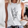 thumbnail image 1 of Sentmoon Hauts Grande Taille pour Femmes Col Rond Débardeurs pour Femmes Coupe Ample Imprimé Floral Sans Manches Tenues de Printemps 2025 Été Décontracté Femmes pour Brunch de Fin de Semaine Blanc G, 1 of 4
