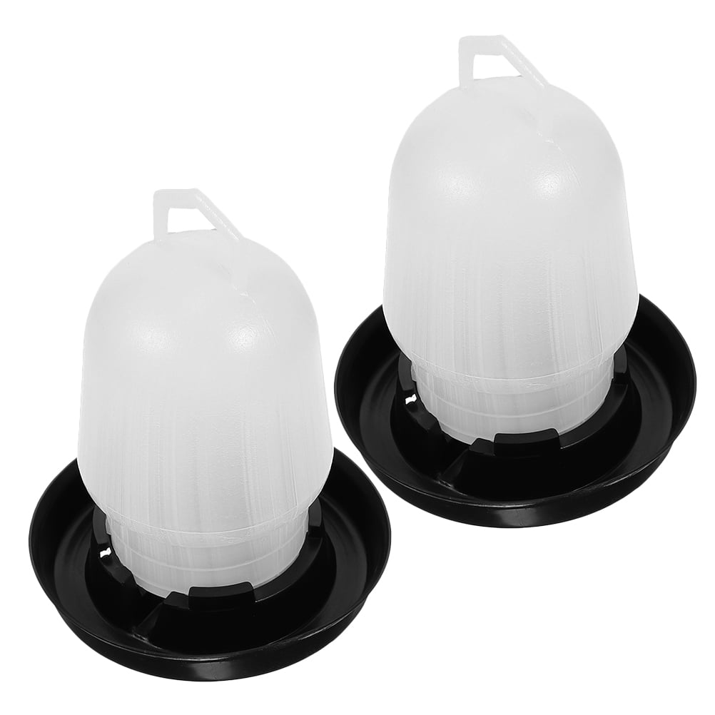 CTIRCHIU 2Pcs 0.75kg White Automatic Chicken Waterer with Feeding Cup for Home and Commercial Use