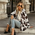 thumbnail image 4 of SCRAWLGOD Cow Print Women's Casual Cardigan Sweaters for Women Lightweight Dressy Long Sleeve Ladies Cardigan Sweatshirts Soft Long Printed Cardigan Women Travel Size XL, 4 of 7