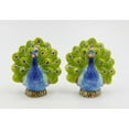 thumbnail image 2 of Hand Painted Ceramic Blue Peacock Salt and Pepper Shakers 3x2.25x3.38, 2 of 5