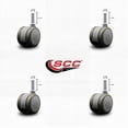 thumbnail image 2 of 2 Inch Gray Floor Safe Twin Wheel Casters 7/16 Grip Ring Stem Set of 4 SCC, 2 of 2