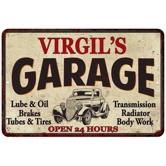 VIRGIL'S Garage Gift Man Cave Metal Sign Decor 12x18 112180014286