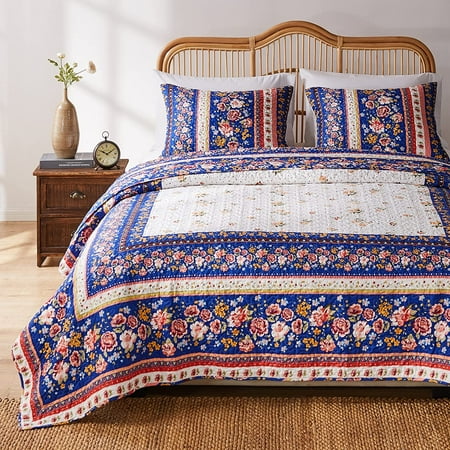 Greenland Home Fashions Marsha Cotton-Rich Quilt and Pillow Sham Set