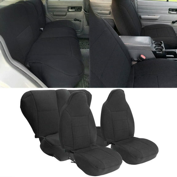 Front Rear Seat Covers Neoprene Full Sets For 84-01 1997 Jeep Cherokee XJ- 91023