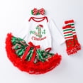 thumbnail image 1 of Conjuntos de ropa de Navidad para niñas pequeñas, con estampado de letras de manga larga y falda, ropa para bebés y niños pequeños, 1 of 5