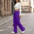 thumbnail image 4 of VV AVEORS Cargo Sweatpants For Women Baggy Drawstring Waist Hiking Pants Lightweight Y2k Athletic Joggers With Pockets Purple S, 4 of 7