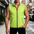 thumbnail image 5 of Thousandth Men's Lightweight Zip Up Outdoor Vest Sleeveless Windproof Golf Tops Travel Outerwear Gilet with Reflective Trim, 5 of 8