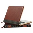 thumbnail image 2 of Mosiso Vintage Classic Premium PU Leather Zipped Book Sleeve Cover Only for MacBook Air 13 Inch (A1466 / A1369), Brown, 2 of 6