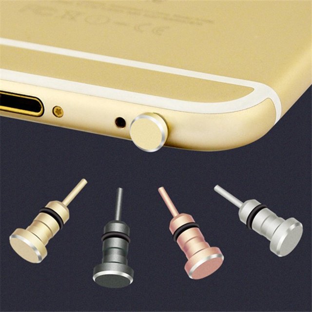 Xingzhi 3.5 AUX Earphone Interface Phone Audio Aluminium Alloy 3.5mm Stopper Dust Stopper Cover Mobile Phone Card Retrieve Card Pin Accessory, Silver
