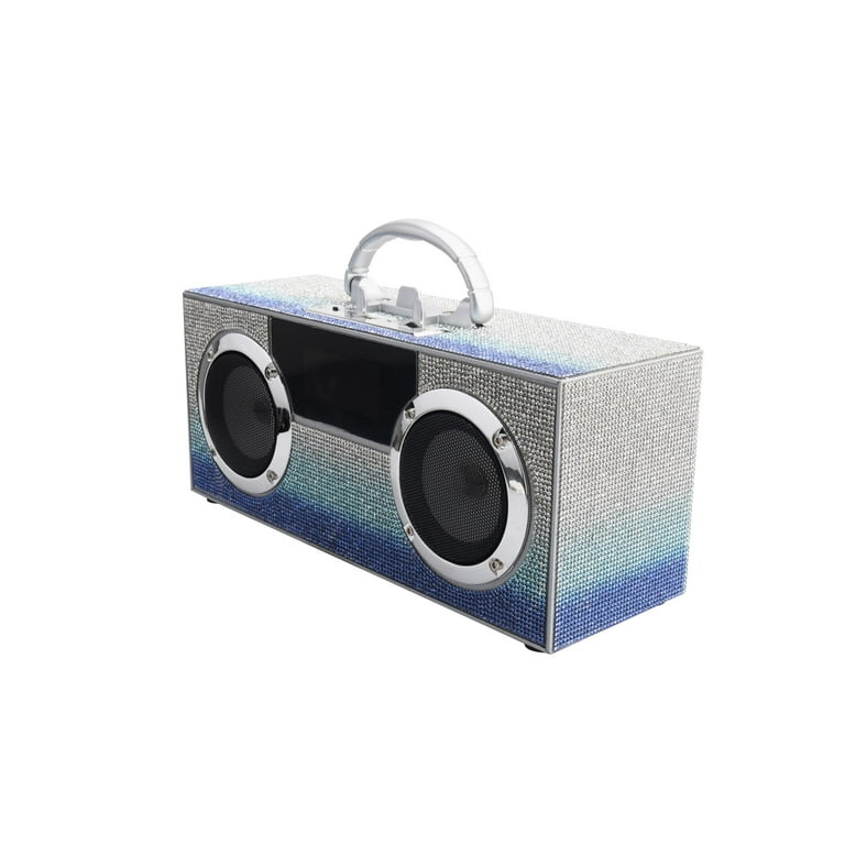 Ombre Blue Bling Mini Wireless Boombox -(MBB-Blue Bling